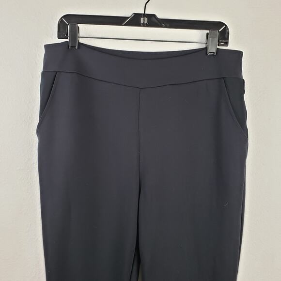 Soft Surroundings Women's L Pull On Ponte Pocket Pants Black Scallop Cutout‎ - Picture 2 of 11